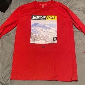 red AE long sleeved shirt